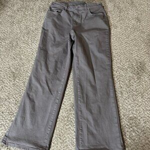 Me by Jennie Garth Women's Gray Wide Leg Pants Size 8P Petite Buckle Back